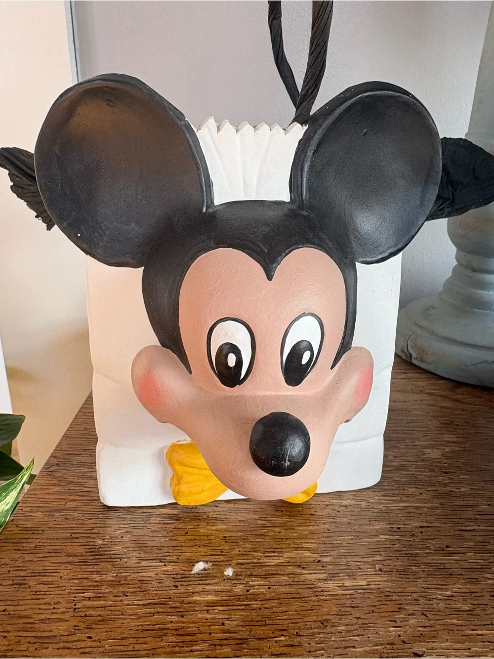 Ceramic Gift Bag Floral Container with 3D Mickey Mouse Like Cartoon